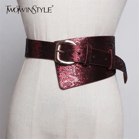 Aliexpress Buy Twotwinstyle Pu Leather Print Belt Female