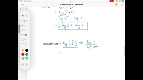 53 3 Using Properties Of Logarithms Youtube