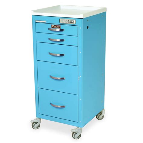 M Series Tall Anesthesia Cart Narrow Width Five Drawers E Lock