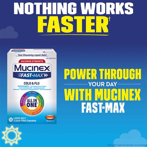 Buy Maximum Strength Mucinex Fast Max Cold And Flu All In One Liquid Gels 16ct Packaging May