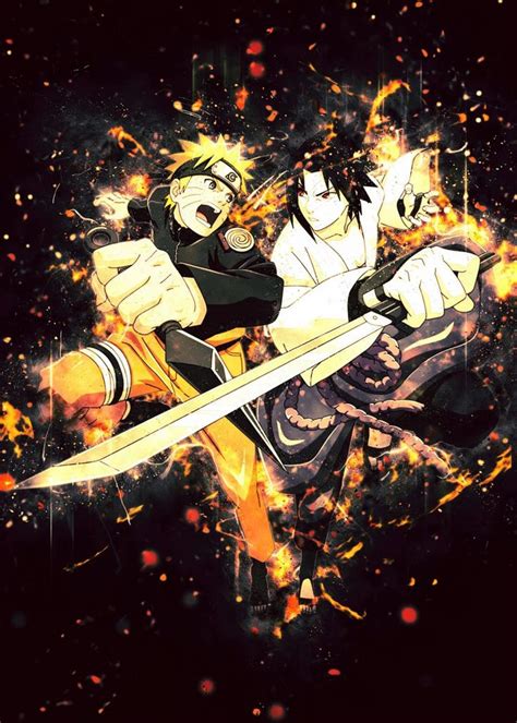 Naruto And Sasuke Poster By Brian John Displate Naruto And Sasuke