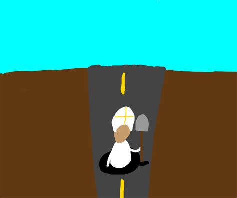 Priest Digging Into The Road Drawception