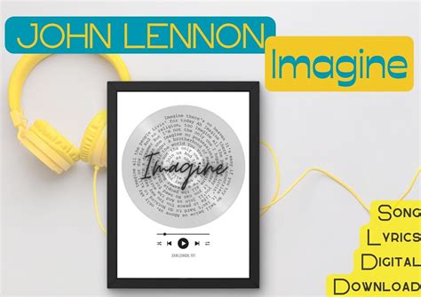 Poster Image John Lennon Song Lyrics Etsy