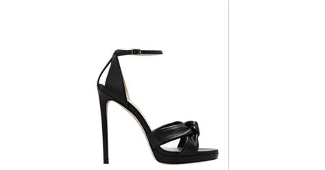 Jimmy Choo Rosie Satin Knot Detailed Sandals In Black Lyst