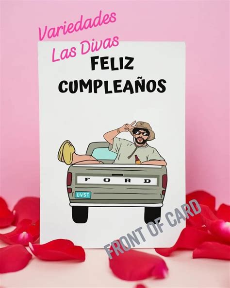 Bad Bunny Birthday Card Tarjeta De Cumpleaños Bad Bunny Etsy