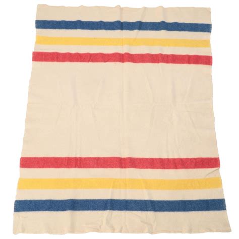 Golden Dawn Striped Wool Blanket Ebth