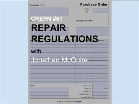 Irs Repair Regulations