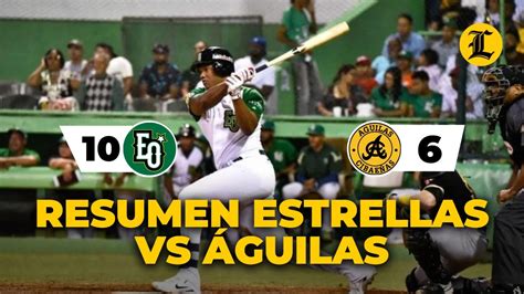 RESUMEN ÁGUILAS CIBAEÑAS VS ESTRELLAS ORIENTALES 30 DIC PELOTA