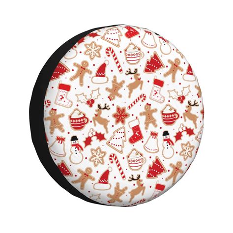 Salouo Gingerbread Holiday Sweets Print Spare Tire Cover 14 17 Inch