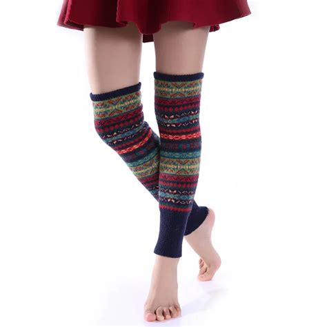 2023 New Winter Over Knee Long Knit Cover Crochet Women Leg Warmers