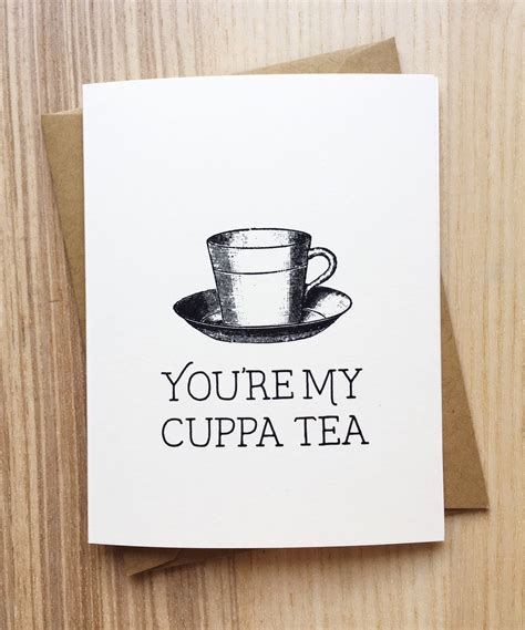 Youre My Cup Of Tea Card Food Pun Card My Cuppa Tea Etsy My Cup Of