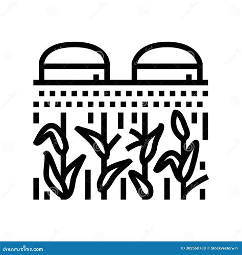 Bioenergy Farming Biomass Line Icon Vector Illustration Stock