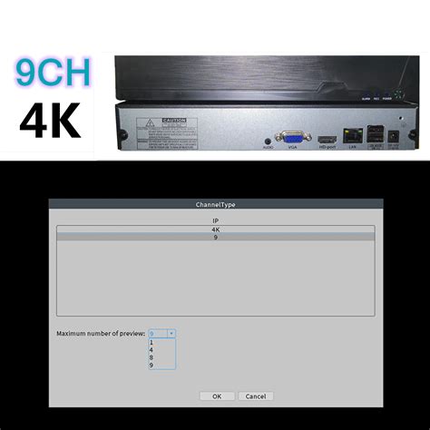 XM 4K 8MP H.265 NVR 9CH Support Human Face Detection Video DVR Recorder ...