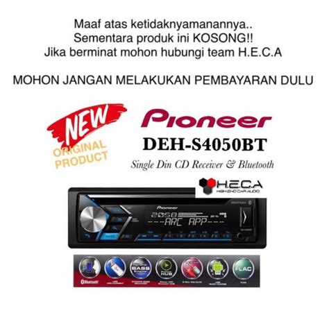 Jual Pioneer Deh S Bt Bluetooth Single Din Tape Mobil Audio Deh