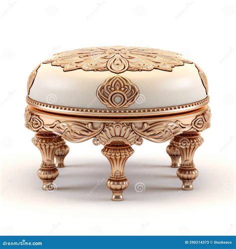 Golden Ottoman 3d Render Beige Ottoman Dynasty With Refined Elegance