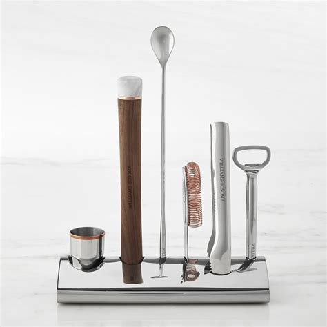 Williams Sonoma Bar Tool Set With Stand Bar Accessories Williams Sonoma