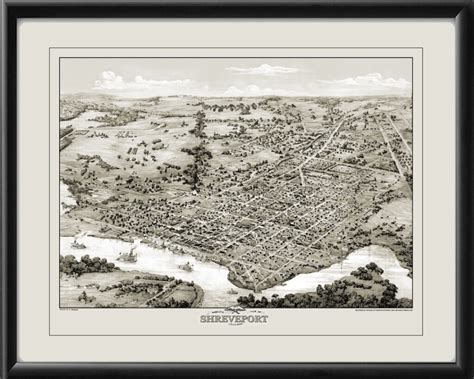 Shreveport LA 1872 Restored Map Vintage City Maps