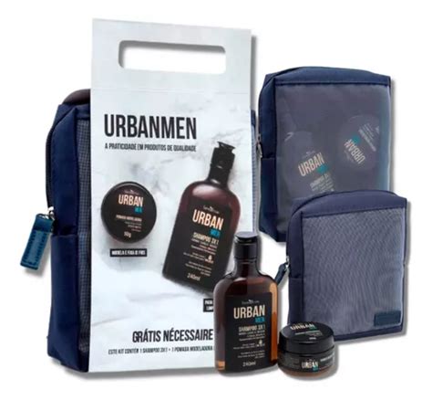 Kit Urban Men Nécessaire Shampoo 3 X 1 Pomada Modeladora Frete Grátis