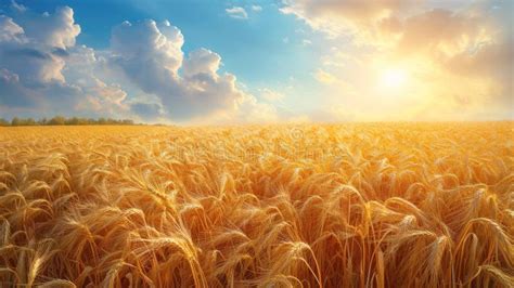 Detailed And Vibrant Image Of A Vast Wheat Field Capturing The Essence