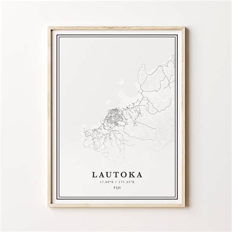 Lautoka Map Digital Lautoka Map Lautoka Fiji Wall Art - Etsy