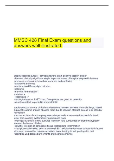 Mmsc Final Exam Questions And Answers Well Illustrated Mmsc