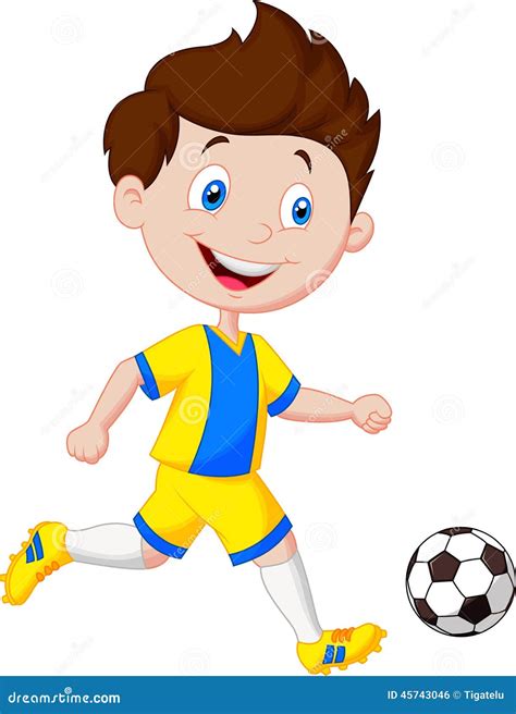 Boy Playing Football As A Goalkeeper Cartoon Vector | CartoonDealer.com ...