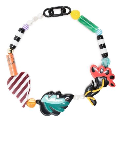 Bimba Y Lola Charm Detail Bead Necklace Farfetch