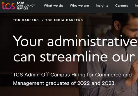 Tcs Admin Off Campus Hiring For Commerce And Management Graduates Of