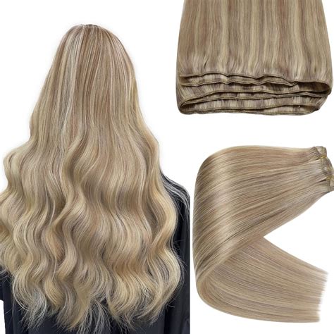 Amazon Sunny Weft Hair Extensions Human Hair 22inch Blonde Sew In