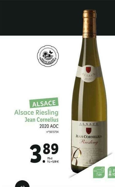 Promo Alsace Riesling Jean Cornelius Aoc Chez Lidl