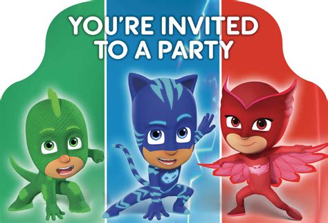 Pj Masks Birthday Party Invitations 8 Pk Party City