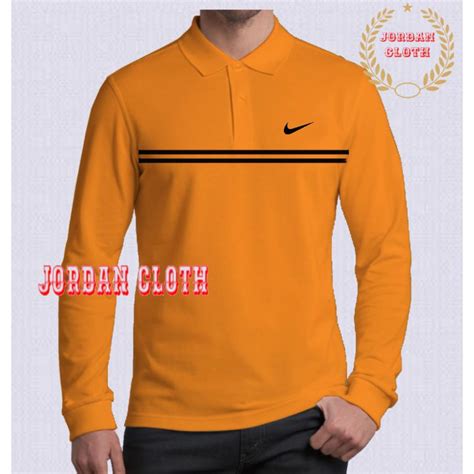 Jual Polo Shirt Tshirt Kaos Kerah Lengan Panjang Nike Strip Shopee