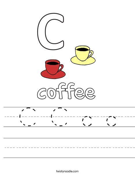 The Letter C Is For Coffee Worksheet