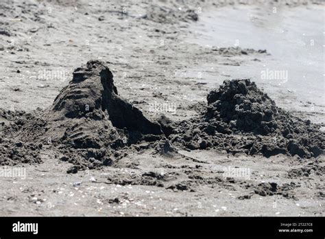 Black Healing Magnetic Sand In The Village Of Ureki Georgia Stock