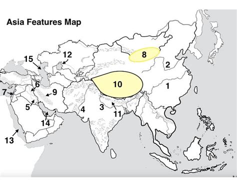 Asia Physical Features Map Quiz