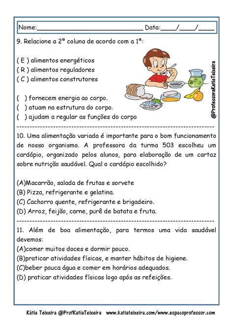 Atividades De Ciencias 3 Ano Alimentação Saudavel