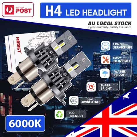 2X H4 LED Car Headlight Conversion Globes Canbus Bulbs Kit Beam 30000LM