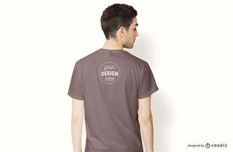 Model Back T Shirt Mockup Psd Editable Template