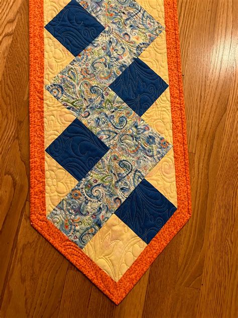 Quilted Zig Zag Table Runner Etsy