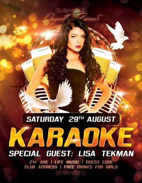 Free Karaoke Party Psd Flyer Template Freebie Flyer Freepsdflyer