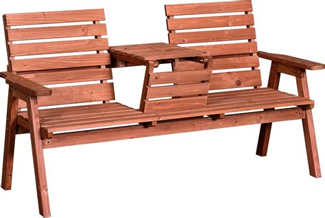 Outsunny Garden Wooden Convertible Seater Bench Or Companion Chair