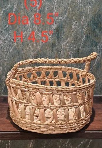 Natural Brown Round Cane Handicraft Basket Gm Matte At Rs