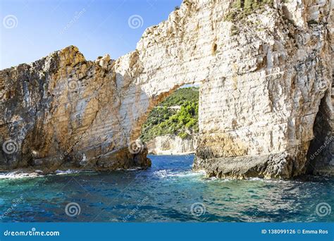 A Rock Carved By Erosion Along The Coast Of Zakynthos Greece Editorial