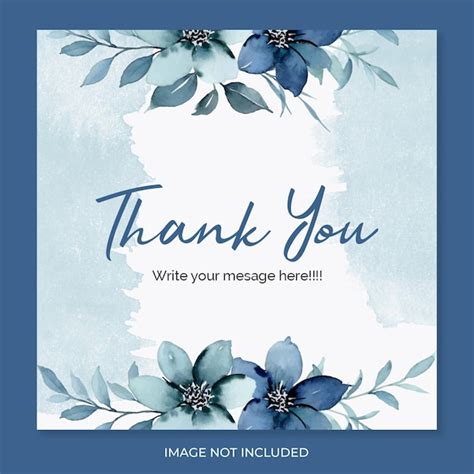 Premium PSD Thank You Card Water Color Texture