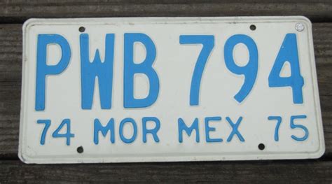 License Plate For Sale Mexico Morelos Blue White License Plate Shop