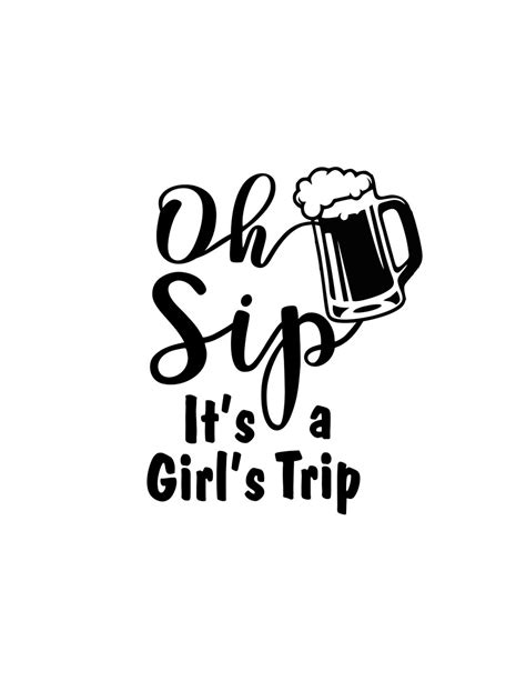 Oh Sip Girls Trip Cruise Beer Mug File Vector Cutting File For Vinyl