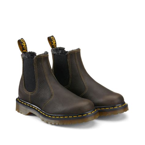 Boots chelsea 2976 fourrées en cuir olive Dr Martens La Redoute