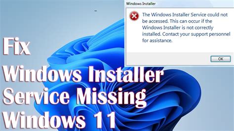 Windows Installer Service Missing In Windows 11 How To Fix YouTube