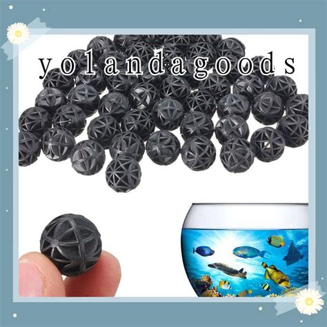 YOLA 50 PCS 16mm Black Aquarium Bio Balls Clean Media Wet Dry Fish