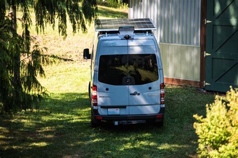 Solar panels and fan on roof – Sprinter Adventure Van